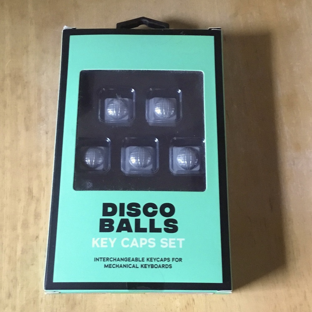 Fly Tech 3D Silver Disco Balls Key Caps Set 5 count